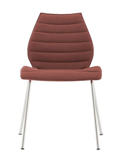 Maui Soft Trevira Chair, Brick red, Chrome