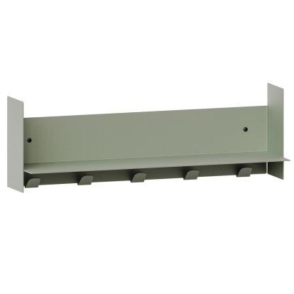 Pli Wall Shelf Classic, 60 cm, Eucalyptus grey, With hooks