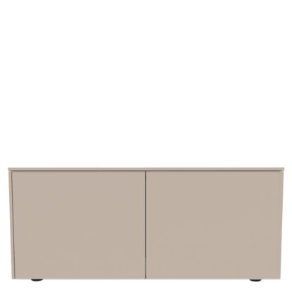 Aventa Sideboard with Doors, 120 cm, 2 Height grids, Melamine cashmere grey, Plastic glide