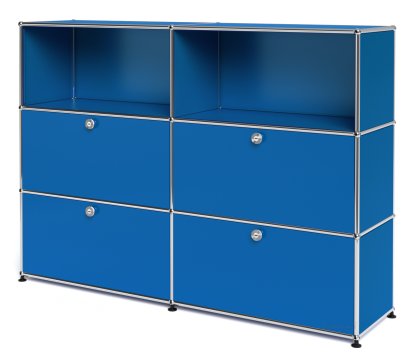 USM Haller Highboard L with 4 Drop-down Doors, Gentian blue RAL 5010