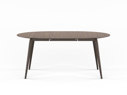 PLAYdinner Round Table, Smoked oak, L 120-170 cm, Smoked oak