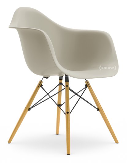 Eames Plastic Armchair RE DAW, Pebble, Without upholstery, Without upholstery, Standard version - 43 cm, Yellowish maple
