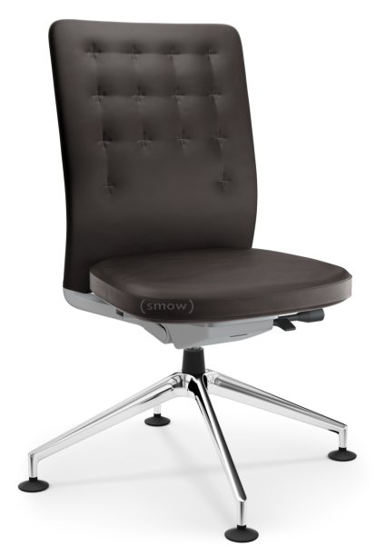 ID Trim Conference, Without lumbar support, Without armrests, Soft grey, Seat and back, leather, Chocolate
