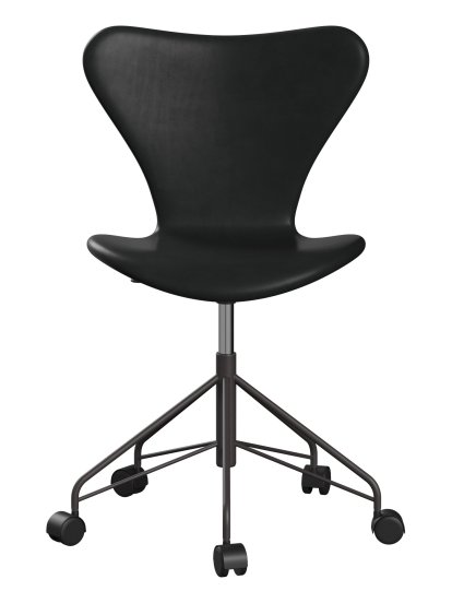 Series 7 Swivel Chair 3117 / 3217 Full Upholstery, Without armrests, Leather Grace dark brown, Black