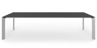 Nori dining table, Laminate black, L 209-303 x W 100 cm, Anodised Aluminium