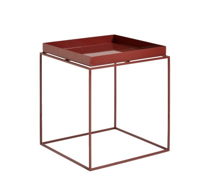 Tray Tables, H 40/44 x W 40 x D 40 cm, Chocolate - High gloss
