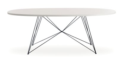 Tavolo XZ3 Oval Table, Fenix white, Black lacquered
