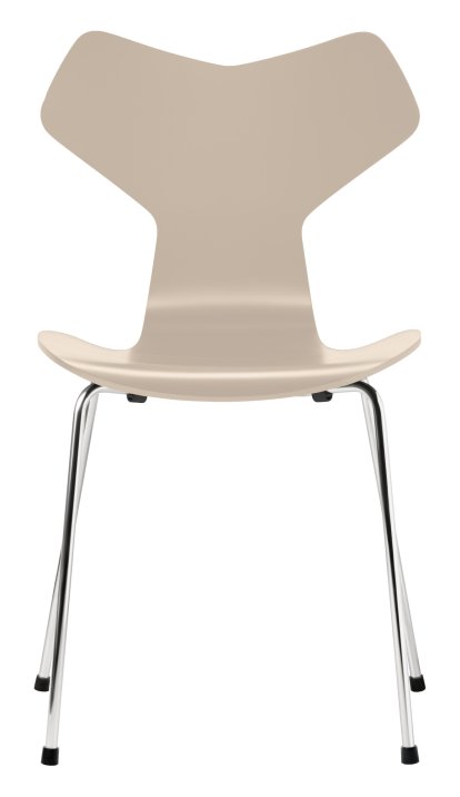 Grand Prix 3130 Chair, Lacquer, Light beige, Chrome