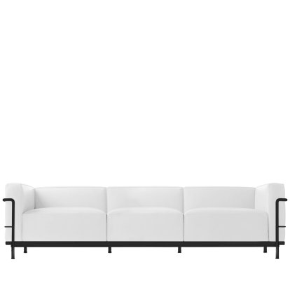 3 Fauteuil Grand Confort, grand modèle, trois places, Matt black lacqured, Leather Scozia, White