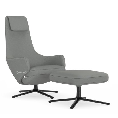 Repos Lounge Chair, Chair Repos & Ottoman, Fabric Cosy 2 Pebble Grey, 45 cm, Basic dark