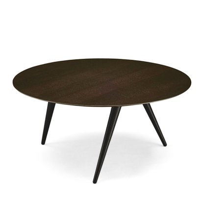 Turn, Low (H 33 x Ø 68 cm), Smoked oak, Ash black