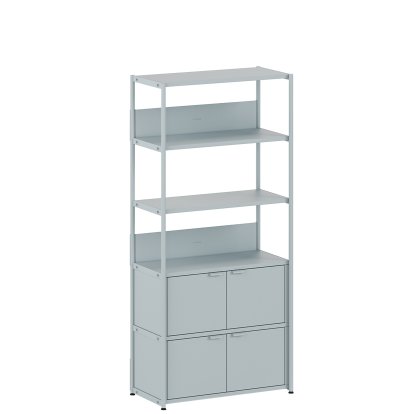Unit Shelf Steel, 180 cm, 2 x double doors, Pale blue