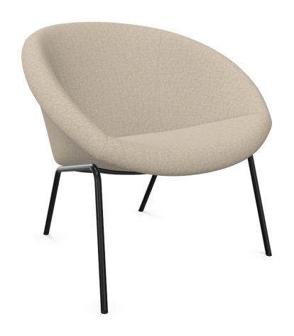 369 Chair, Fabric Gaia linen, Matt black powder-coated