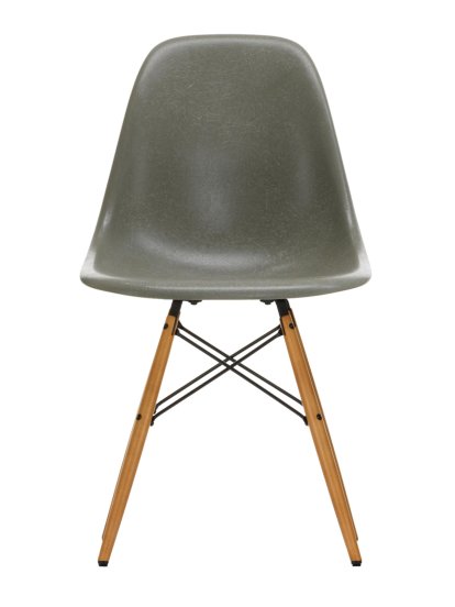 Eames Fiberglass Chair DSW, Eames raw umber, Yellowish maple