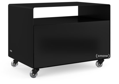 Trolley R 107, Self-coloured, Deep black (RAL 9005), Transparent castors