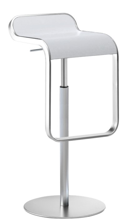 LEM Bar Stool, 66-79 cm, White / matt chrome-plated