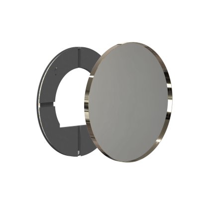 Unu mirror with LED lighting round (set), ø 60 cm, Polished gold