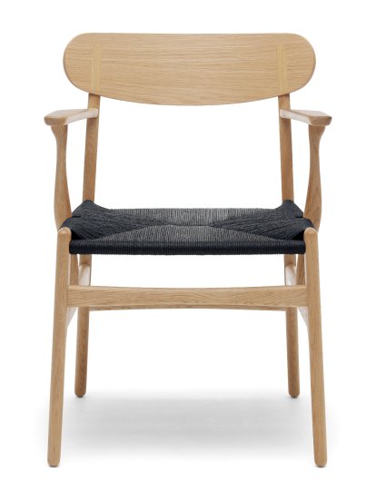 CH26 Dining Chair, Soaped oak, Black