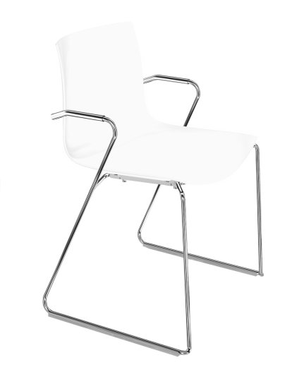 Catifa 46 Sledge, Chrome, Unicoloured, White, With armrests