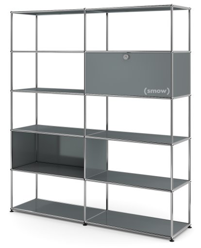 USM Haller Living Room Shelf L, Mid grey RAL 7005