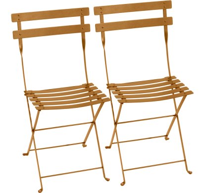 Bistro Folding Chair Set of 2, Gingerbread