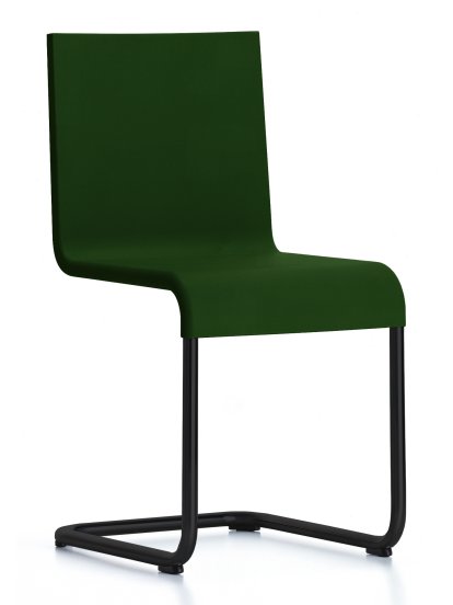 .05 Chair, Stackable, Dark green, Black powdercoated