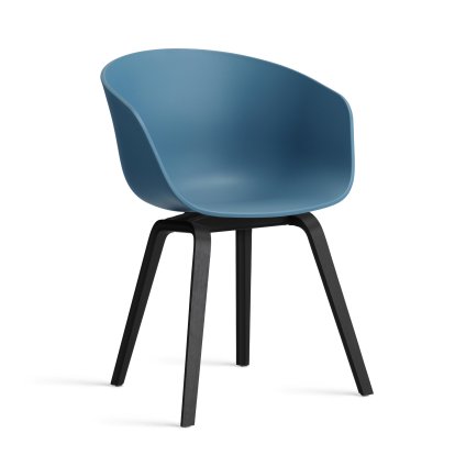 About A Chair AAC 22 Armchair, Azure blue 2.0, Black lacquered oak