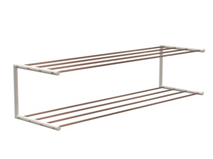 Nova Shoe Rack, W 101,9 x D 30 cm , Polished copper / matt white