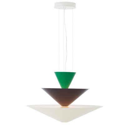 Gio Pendant Lamp, Ø 92 cm x H 61 cm, Signal green, deep blue & ecru white