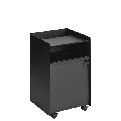 Folded Trolley, H 61,5 cm, Black, Closed, lockable