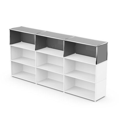 USM Haller Extension Kit Vertical 3, Mid grey RAL 7005, 35 cm