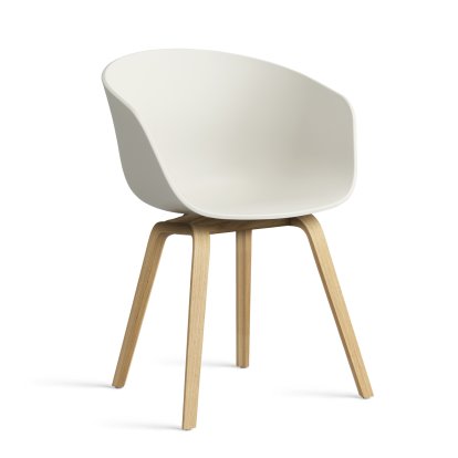 About A Chair AAC 22 Armchair, Melange cream 2.0, Lacquered oak