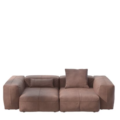 Vetsak Sofa Set 2, M, Leather - Stone, With cushions