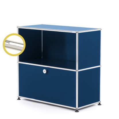 USM Haller E Sideboard M with Compartment Lighting, Steel blue RAL 5011, Cool white