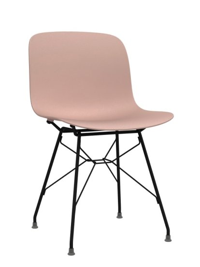 Troy Chair, Pink, Black lacquered