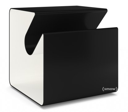 V44 Side Table, Jet black(RAL 9005) - Pure white (RAL 9010), Glides