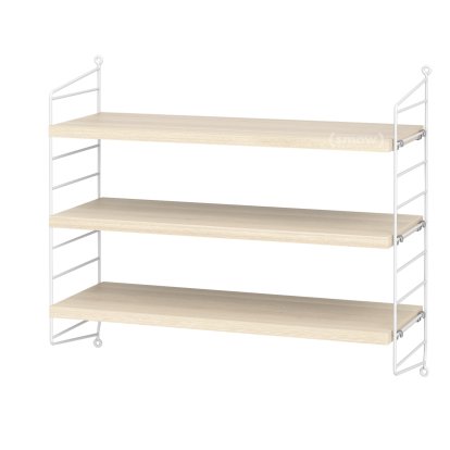 String System Shelf S, 20 cm, White, Ash veneer