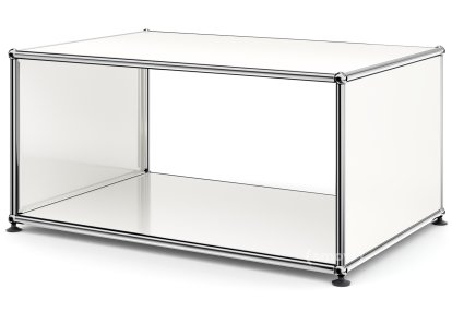 USM Haller Side Table with Side Panels, 75 cm, without interior glass panel, Pure white RAL 9010