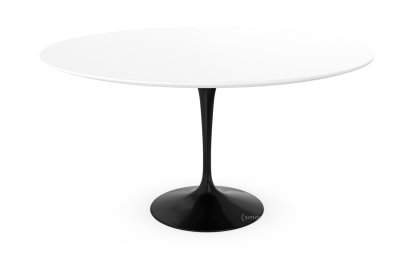 Saarinen Round Dining Table, 137 cm, Black, Laminate white