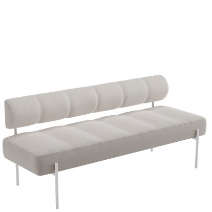 Daybe Dining Sofa, Brusvik 02 - warm light grey, White