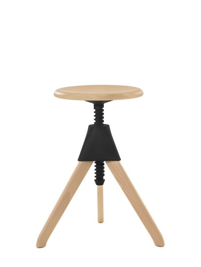 Tom & Jerry - The Wild Bunch Stool, Jerry - h 50-66 cm, Natural beech - black