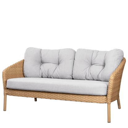 Ocean Lounge large 2-seater sofa, Large flat Weave - Natural, Link - White grey