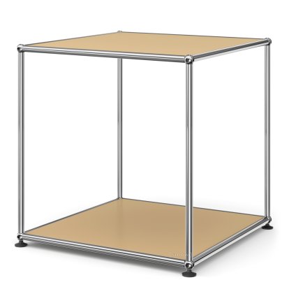 USM Haller Side Table 50 High, Both panels metal, USM beige