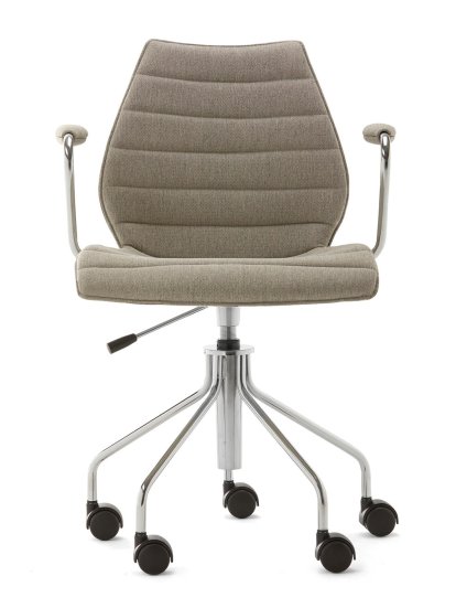 Maui Soft Noma Swivel Chair, Beige, Chrome