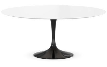 Saarinen Round Sofa Table, Large (Height 38/39cm, ø 91 cm), Black, Laminate white
