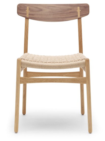 CH23 Dining Chair, Oiled oak/walnut, Nature mesh