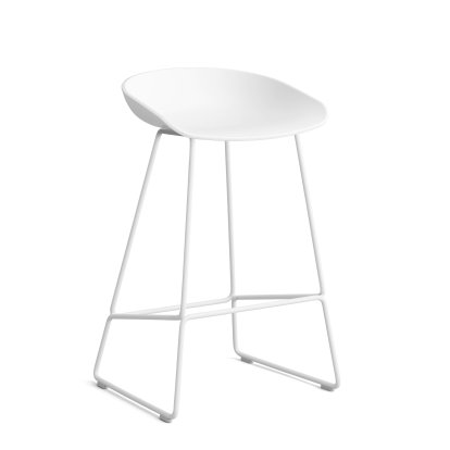 About A Stool AAS 38, Kitchen version: seat height 64 cm, Steel white powder-coated, White 2.0