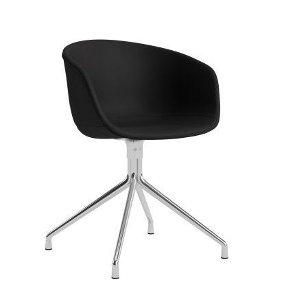 About A Chair AAC 21, Leather Sense - black, Polished aluminium