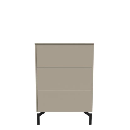 Aventa Sideboard with Drawer, 60 cm, 3 Height grids, Melamine stone grey, Metal feed