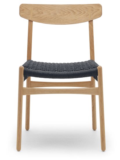 CH23 Dining Chair, Oiled oak, Black mesh